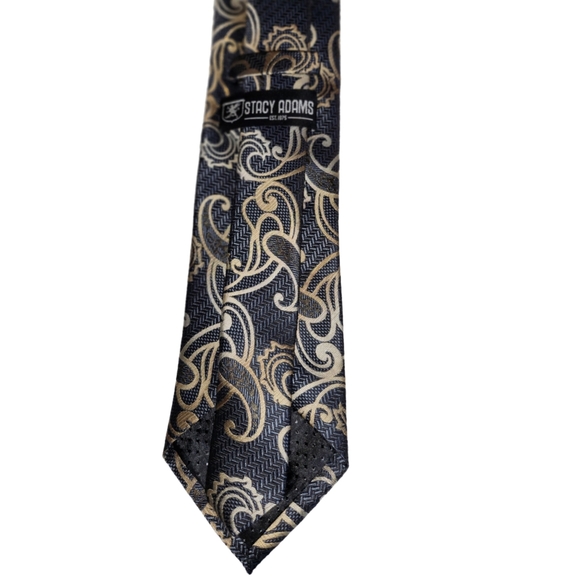 STACY ADAMS GRAY TEXTURED ABSTRACT PRINT DESIGNER TIE, BNWT - Picture 4 of 5